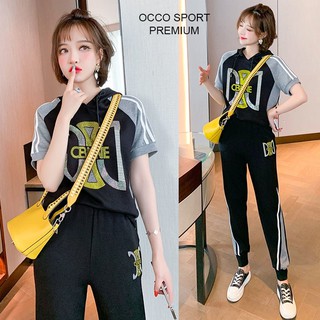 [CAO CẤP] Bộ đồ thể thao nữ có nón đính đá TT546  [HÀNG XUẤT NHẬT-HÀN QUỐC]