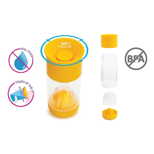 Cốc Uống Nước 360 Độ Munchkin Cho Bé Chống Đổ Có Ngăn Ép Trái Cây ( 414ML )