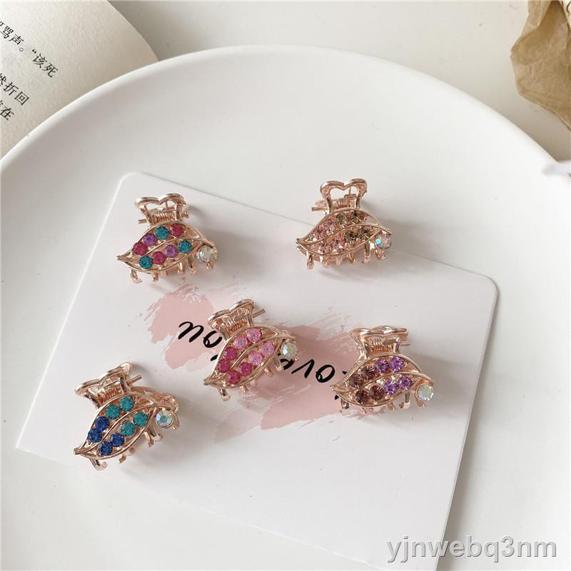 ⊙❁kẹp tóc mái nhỏ bắt mini siêu flash lưới màu đỏ Rhinestone kim loại gãy bướm tình yêu