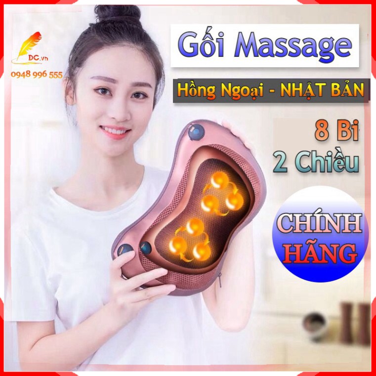 Gối Massage Hồng Ngoại (CHÍNH HÃNG) 8 Bi 2 Chiều Cao Cấp Công Nghệ Nhật Bản Thư Giãn Xoa Bóp Các Cơ Và Huyệt - tienichch