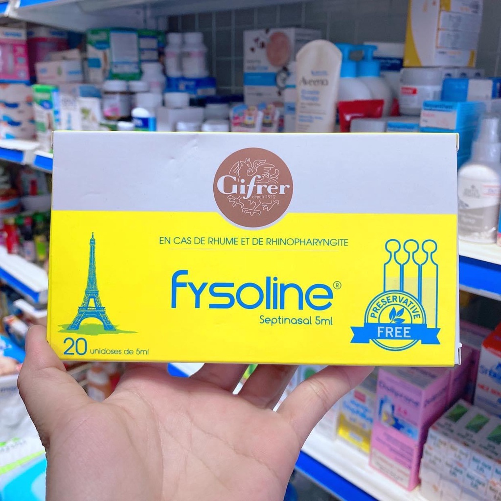 Nước Muối Tép Vàng, Tép Xanh Gifrer Fysoline Hộp 20 Ống Chính Hãng | Minizon Kids