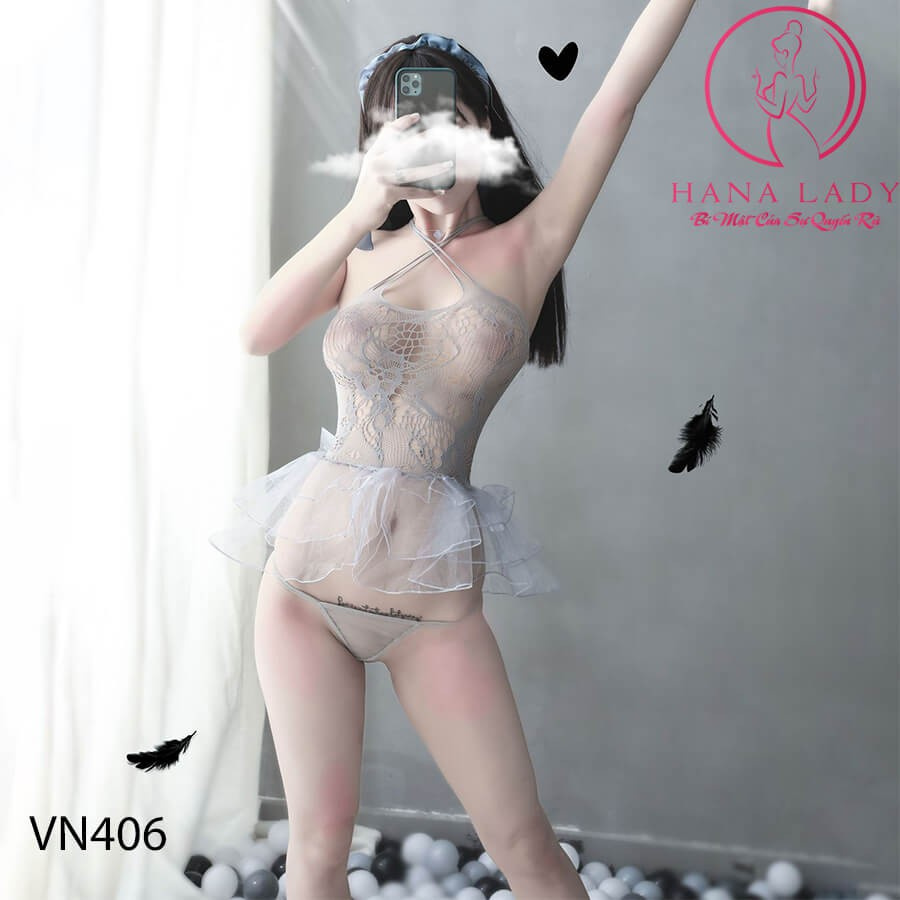 Váy ngủ - Đồ ngủ sexy ren siêu mỏng xuyên thấu gợi cảm quyến rũ VN406  ྇