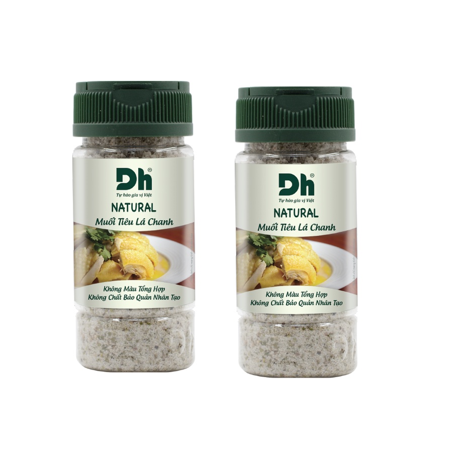 { COMBO 2 HŨ} NATURAL MUỐI TIÊU LÁ CHANH 110gr Dh Foods gia vị chấm tự nhiên dùng để chấm gà, hải sản