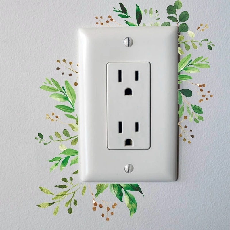 Miếng Dán Tường Trang Trí Hình Lá Xanh Bằng PVC DIY