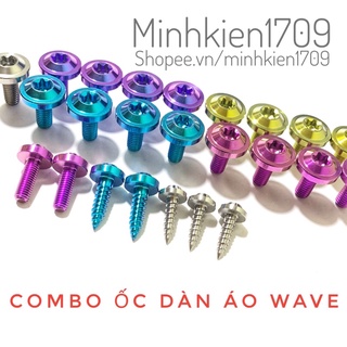 (GR5 XỊN) Combo full ốc titan dàn áo xe Wave nhỏ