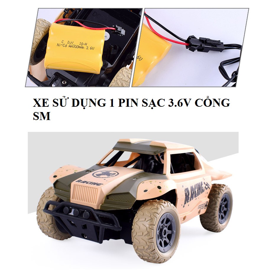 Xe ô tô điều khiển từ xa tốc độ cao tỉ lệ 1:20 điều khiển sóng 2.4G kèm pin sạc 3.6v 700mah