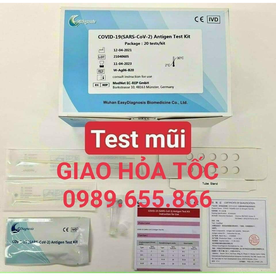 Bộ test nhanh C.O.V.I.D kháng nguyên tại nhà, Test Đức chính hãng độ chính xác cao