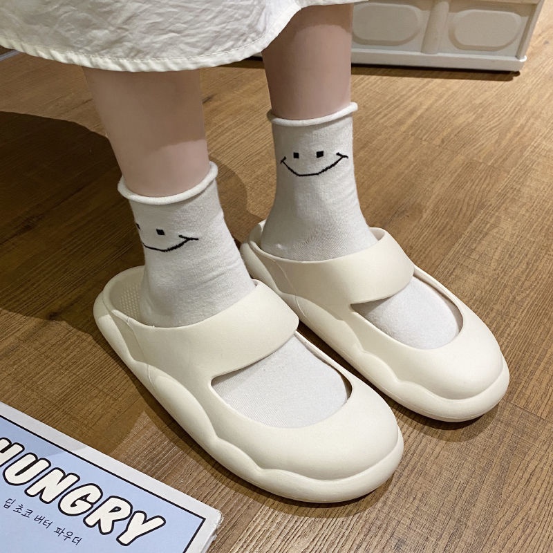 Dép Quai Ngang Chống Trượt Phong Cách Retro Dễ Thương