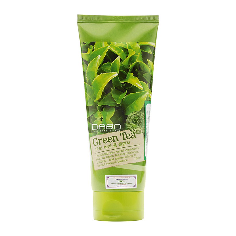 Hàng chính hãng: Sữa rửa mặt trà xanh Dabo Green Tea Foam Cleanser 180ml