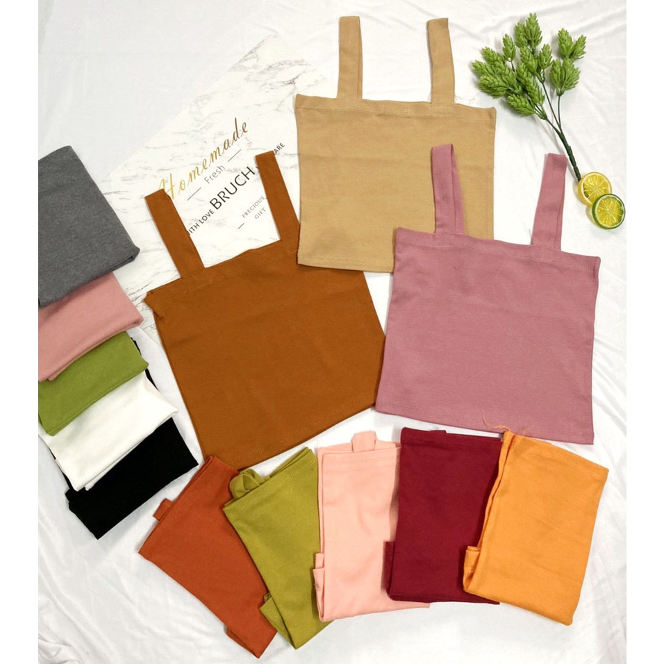 Áo 2 dây bảng to Freesize từ 40-45kg thun dày đẹp mịn - DÁNG CROPTOP - AO23