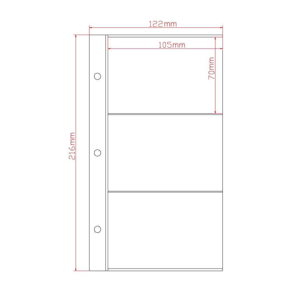 Binder SE sheet 3 ô 3 rings màu Rose Gold/Đen/Đỏ vân đá - Sổ lưu trữ album ảnh/Sổ lưu trữ bo góc