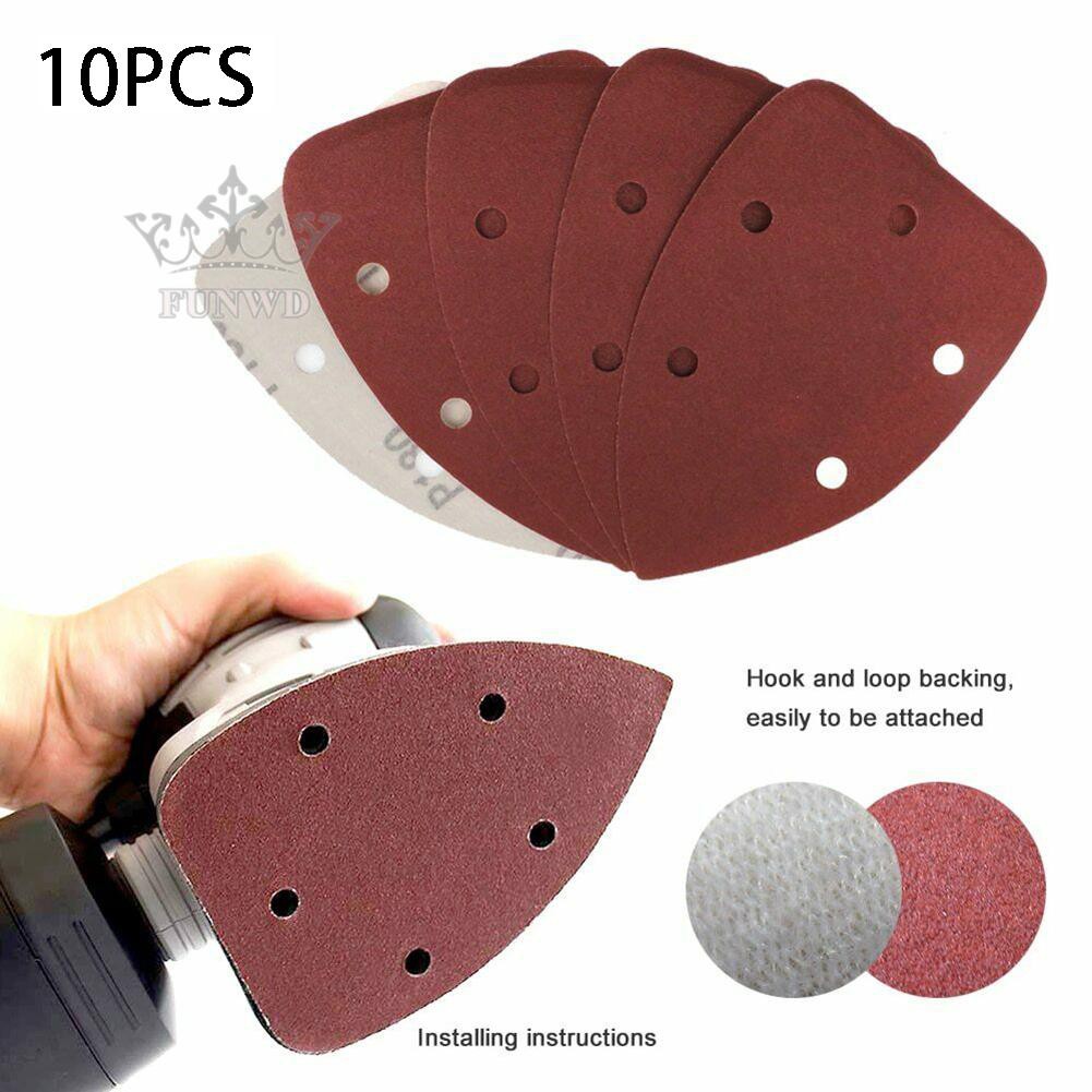 Set 10 tờ giấy nhám hình tam giác có lỗ sử dụng trên nhiều bề mặt đa năng 14cmx 9cm