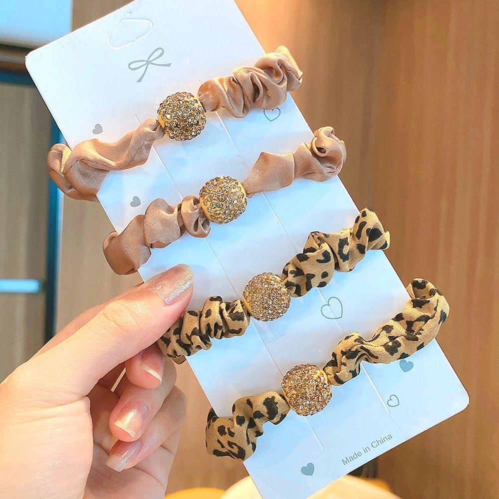 VANES1 Dây Buộc Tóc Cao Su Đính Hạt Phong Cách Hàn Quốc Cổ Điển Giá Đỡ