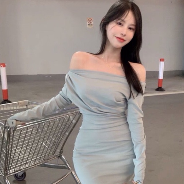 Đầm thun trễ vai ôm body
