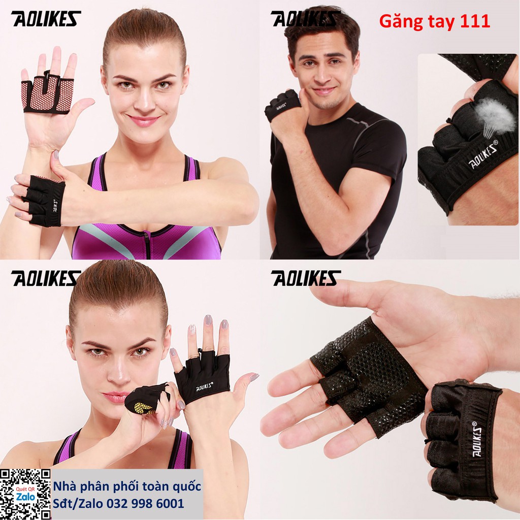 Găng tay tập gym thể thao chính hãng Aolikes cao cấp  chinhhang