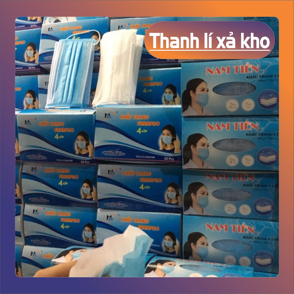 [RẺ VÔ ĐỊCH] Hộp Khẩu Trang Y Tế 50 Chiếc Hàng 4 Lớp Kháng Khuẩn Ngăn Ngừa Vi Khuẩn,Khói Bụi Độc Hại.HÀNG CÓ SẴN