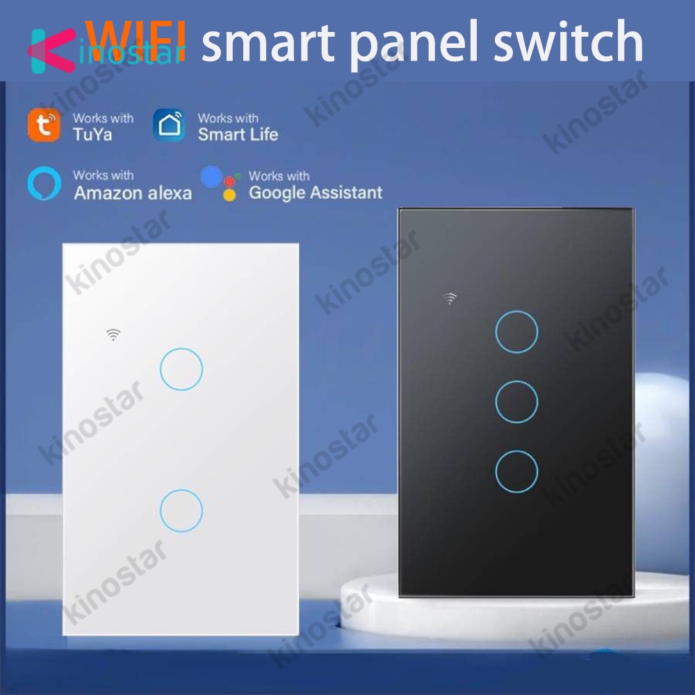 Tuya Wifi Âm Thông Minh Đèn/Ứng Dụng Điều Khiển Từ Xa Đèn Tường Chức Năng Thời Gian Màn Hình Cảm Ứng Wifi 2.4Ghz Thông Minh nhà Công Tắc 120 Loại (1/2/3/4 Cách).