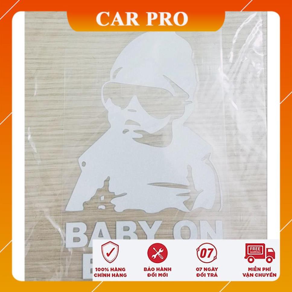 Decal dán trang trí cửa sổ xe hơi hoạt hình &quot; Baby on Board &quot;- CAR PRO