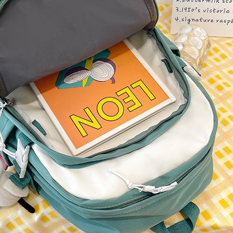 Balo đi học nữ dễ thương giá rẻ QITI cặp nam nữ đi học unisex phong cách thời trang ulzzang