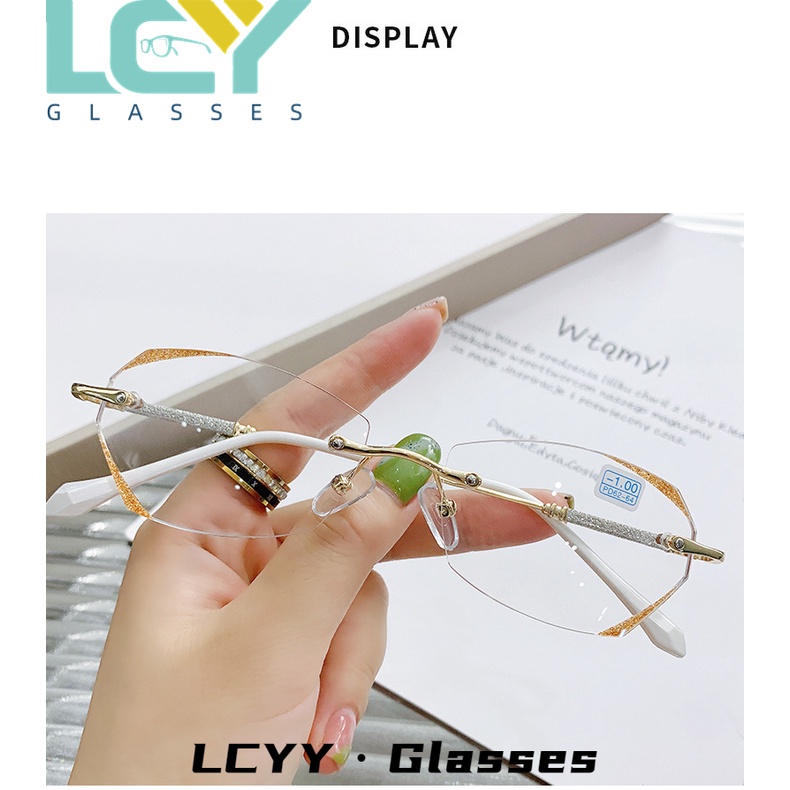 Mắt Kính HD-0 Không Gọng Chống Ánh Sáng Xanh Lam Chất Liệu Kim Loại Thời Trang LCYY2022 Cho Nữ°-5.0°Spot / 6014