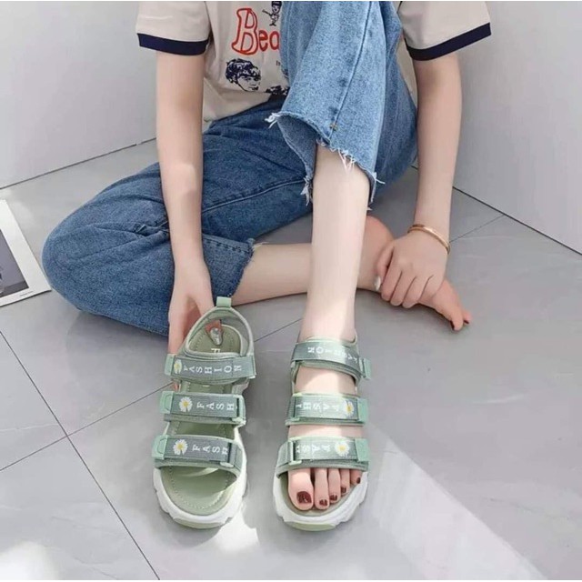 Sandal nữ quai dán quai hậu cao cấp kiểu hàn quốc siêu xinh