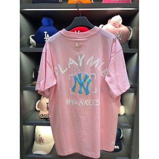 Áo thun tay ngắn cổ tròn in chữ cái MLB nhiều kiểu cá tính năng động dành cho nam và nữ