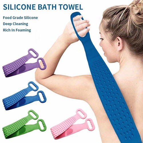 Dây Chà Lưng 2 mặt Bằng Silicone mẫu mới - Đai chà lưng Đai tắm cọ lưng silicon siêu sạch siêu đẹp