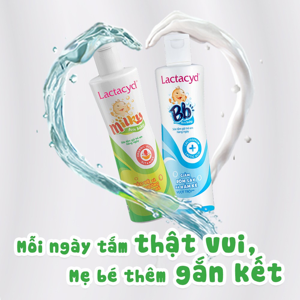 Sữa Tắm Gội Trẻ Em Lactacyd Milky Bảo Vệ, Nuôi Dưỡng Da và Tóc Bé Vượt Trội