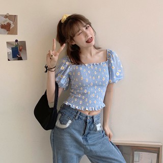 [Sẵn] Áo trễ vai hoa cúc