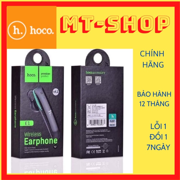 Tại nghe Bluetooth HoCo E1 CHÍNH HÃNG, Bảo Hành 12 tháng, tương thích nhiều dòng điện thoại.