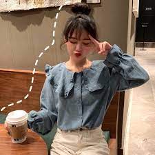 sơ mi nữ dài tay, áo sơ mi lụa cổ kẹp bèo - TA88