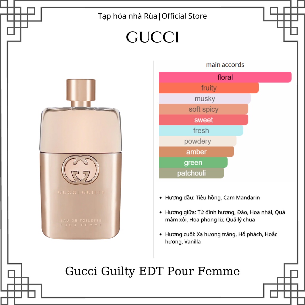 NƯỚC HOA GUCCI GUILTY POUR FEMME 50ML CHO NỮ - SANG TRỌNG, QUÝ PHÁI, GỢI  CẢM | Shopee Việt Nam