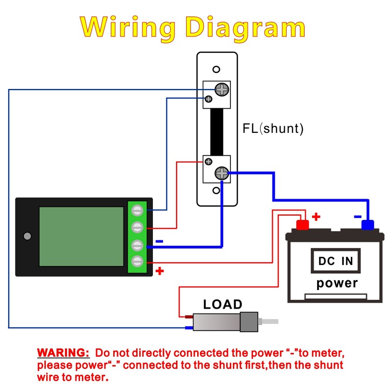 20A / 50A / 100A Kỹ thuật số DC 6.5-100V Vôn kế Ampe kế LCD 4 trong 1 Điện áp DC Dòng điện Công suất Máy đo năng lượng Máy dò Amperimetro Shunt