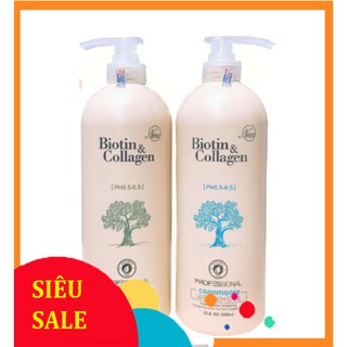 Cặp Dầu Gội Xả Biotin Collagen Trắng - 1000ml | Giảm Rụng Tóc,Phục Hồi Tóc Khô Xơ, Hư Tổn ⚜️Hàng Chính Hãng⚜️ 0133