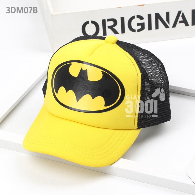 Mũ Lưỡi Trai Người Nhện/Batman 3DM07 GIAY3DOI Siêu Ngầu Size 3-10T