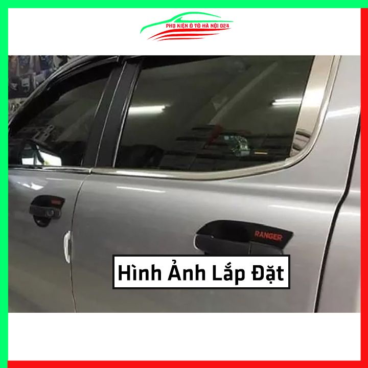 Bộ nẹp viền chân kính inox Ford Ranger 2014-2021