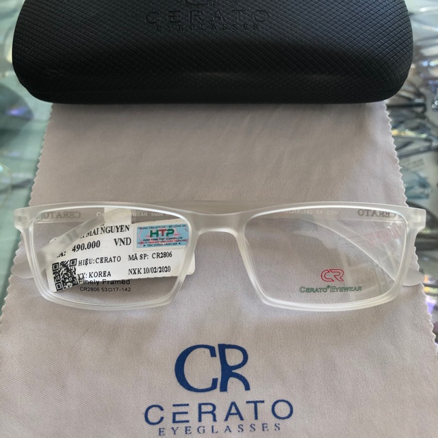 Gọng kính CERATO chính hàng có tem chống hàng giả và niêm giá công ty tại shop đông hồ MAI NGUYÊN
