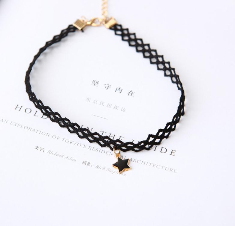 Vòng Cổ Choker Ren Mặt Ngôi Sao Năm Cánh Xinh Xắn Cho Nữ