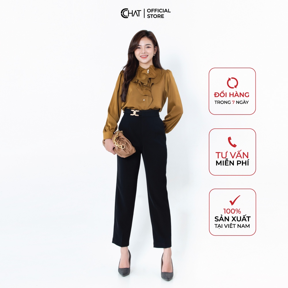 Quần ống côn đai lệch CChat Clothes
