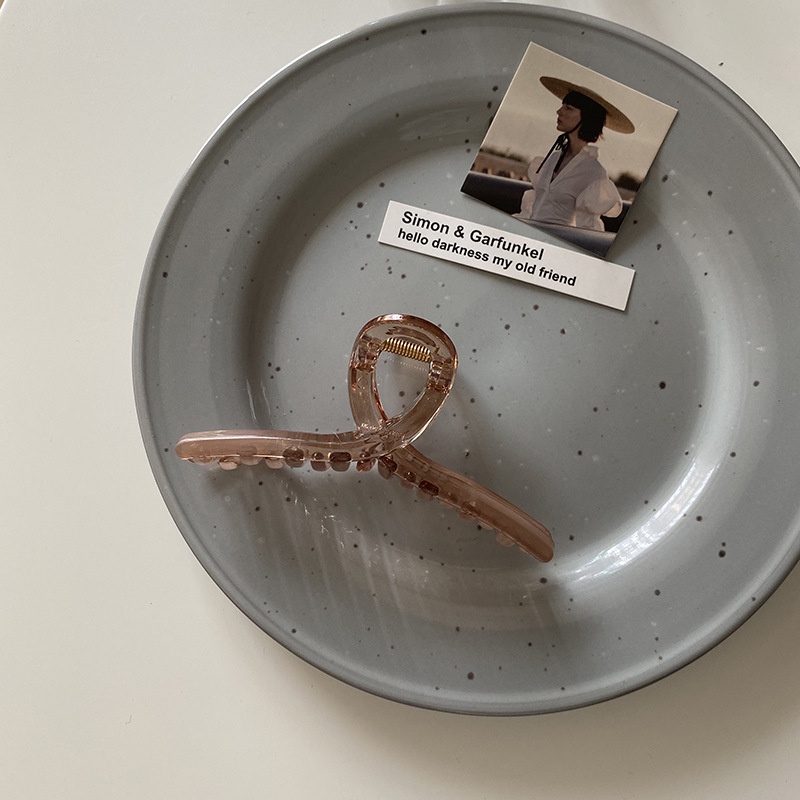 Kẹp Tóc Cỡ Lớn Màu Nâu Phong Cách Retro Pháp