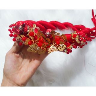 Mấn cô dâu cao cấp màu đỏ