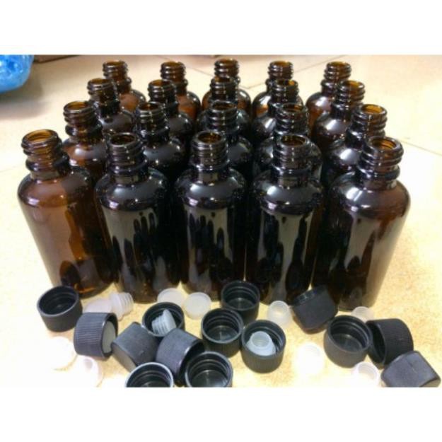Lọ Chiết Serum ❤ SIÊU RẺ ❤ Lọ đựng tinh dầu thủy tinh nắp vặn đen nhỏ giọt 50ml,100ml chiết serum , phụ kiện du lịch