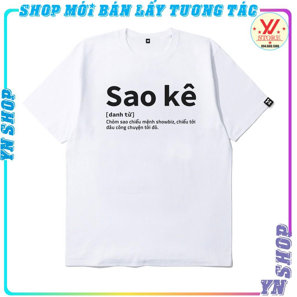 Áo thun nam nữ form rộng tay lỡ Hot trend SAO KÊ - T-shirt 2 màu trắng đen phong cách ulzzang