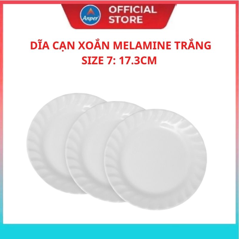 Bộ tô chén bát dĩa đĩa nhựa Melamine ANPER livicop nhựa cứng Nhật Hàn cao cấp màu sắc trắng trơn sang trọng