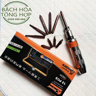 Bộ tô vít đóng, tô vít đóng tháo ốc gãy kapusi japan 12 chi tiết