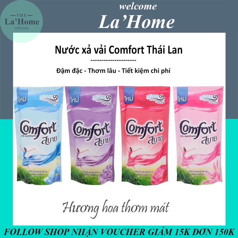 Nước Xả Vải Comfort Thái Lan Túi 580ml La'Home Siêu Mềm Thơm