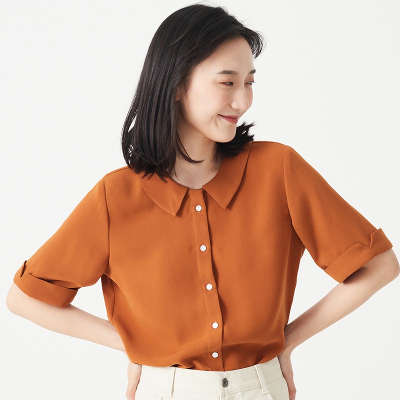 Áo sơ mi nữ công sở Chunxuu, thiết kế cổ sen tay lỡ, chất vải cát hàn mềm mát - SP08