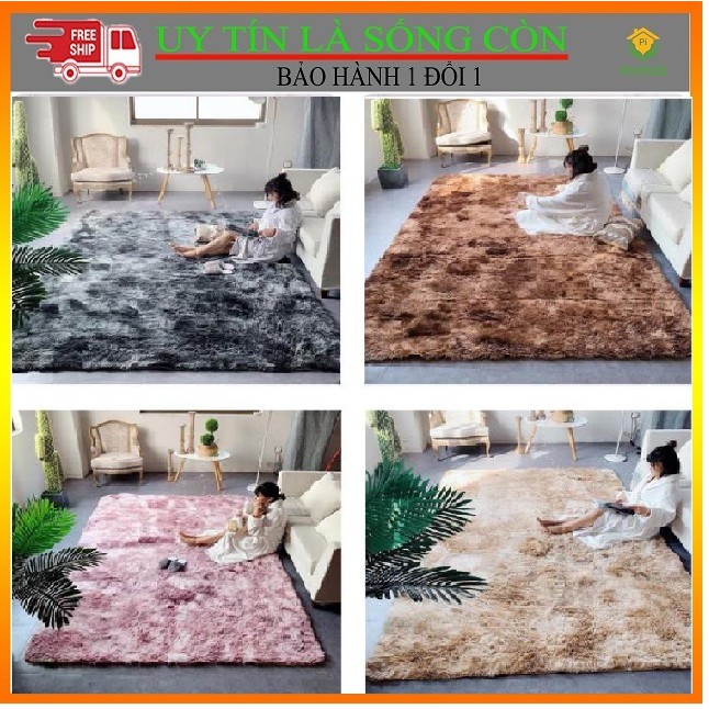 Thảm lông loang trải sàn phòng khách, phòng ngủ mềm mại, êm ái, siêu thấm hút