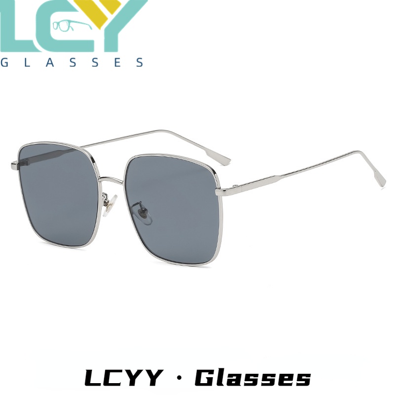 Kính Mát Gọng Vuông Kim Loại Màu Sắc Retro Thời Trang Cho Nữ Mã 21003