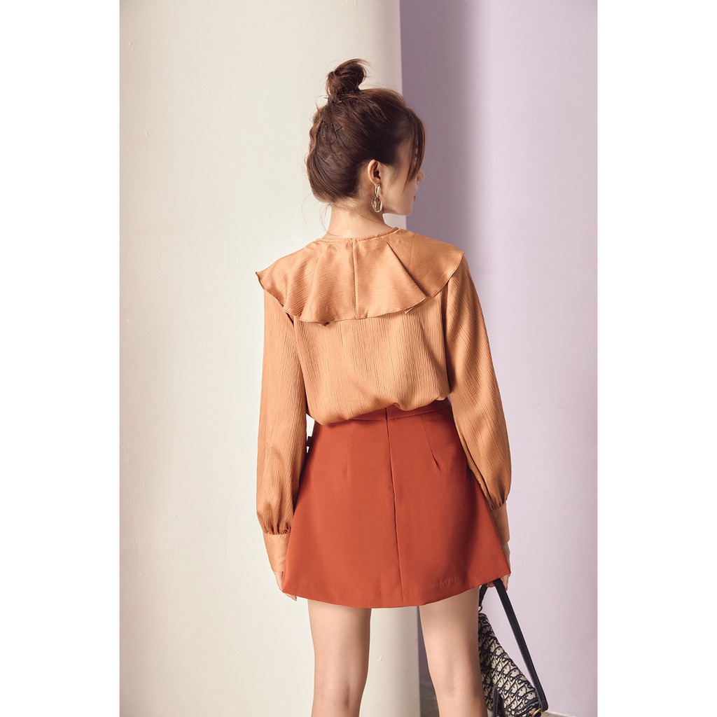 Chân váy dáng A vạt chồng hai lớp JAA0740 - 92wear | BigBuy360 - bigbuy360.vn